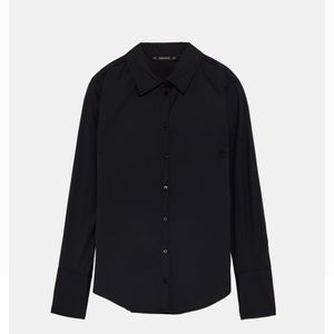 Zara Black Poplin Shirt Size S